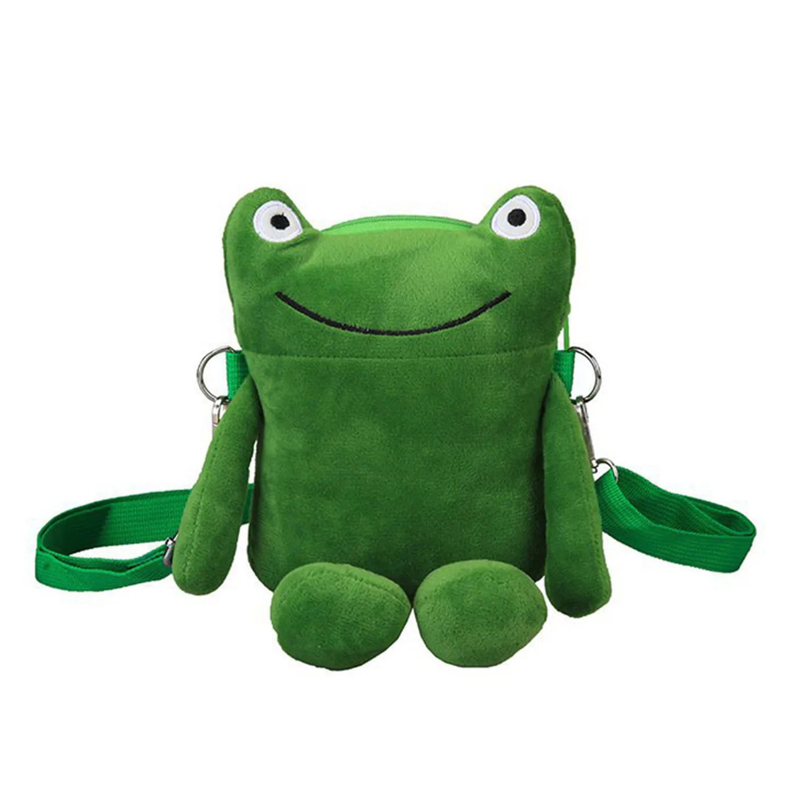 Creative Cartoon Shoulder Bag Cute Green Frog Crossbody Bag Women Messenger Bag Ins Girl Plush Bag Handbag